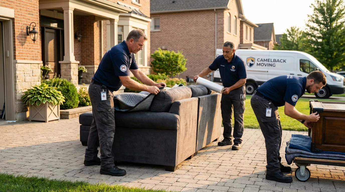 Large estate moving crew wrapping furniture in Saint Maries, ID