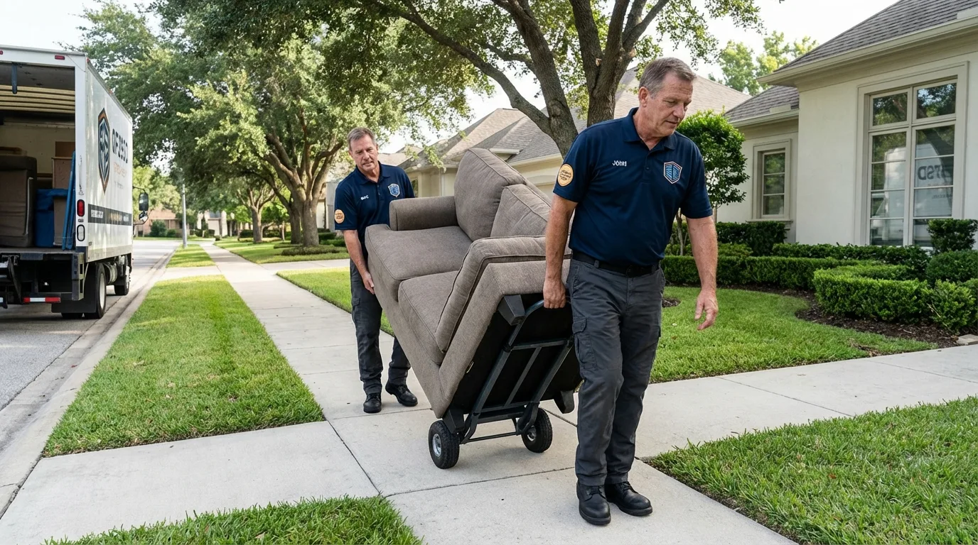 Local residential moving crew loading furniture in Saint Maries, ID